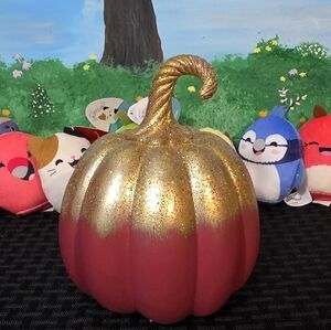 Gold and Red Decorative Pumpkin